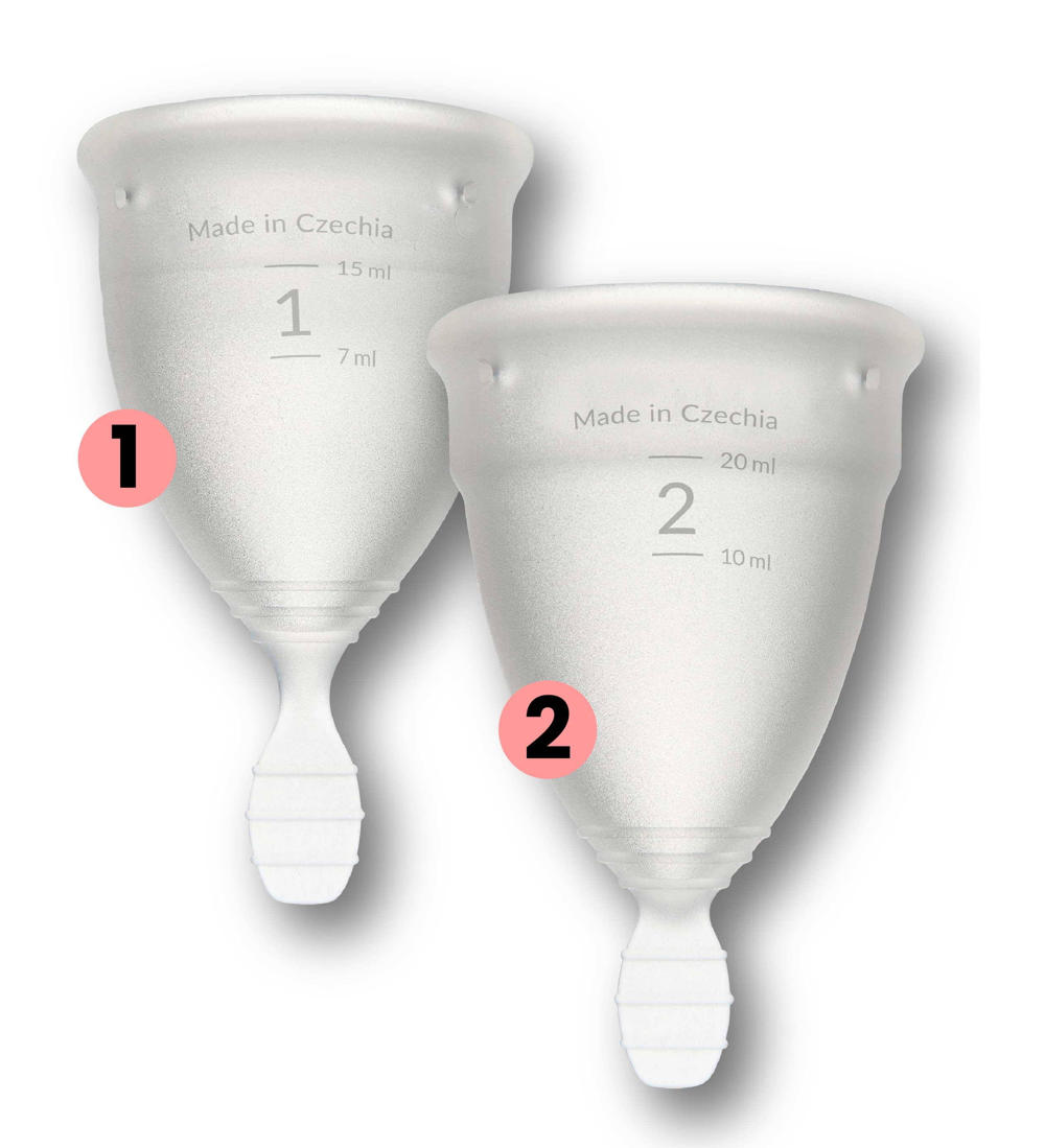 Menstruációs csészék LUNACUP - színtiszta, kisebb és nagyobb méretben