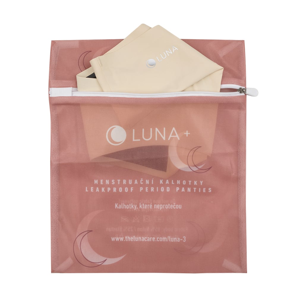 Embalaža kot vrečka za pranje menstrualnih hlačk LUNA+